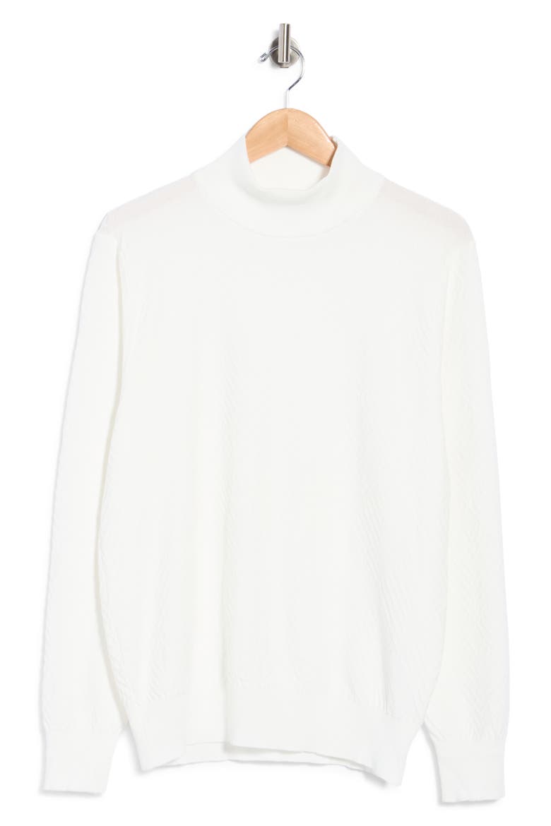 Textured Mock Neck Sweater, Main, color, WHITE