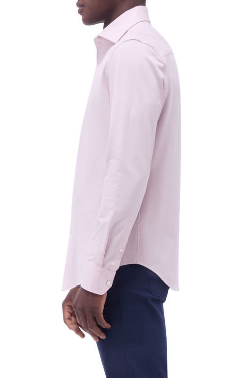 Bugatchi Devon Micro Houndstooth Ooohcotton® Button-up Shirt In Dusty Pink