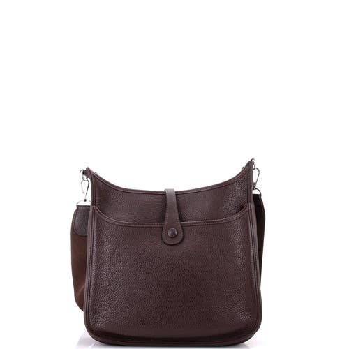 Pre-owned Hermes Hermes Evelyne Bag Gen Iii Clemence Pm In Brown