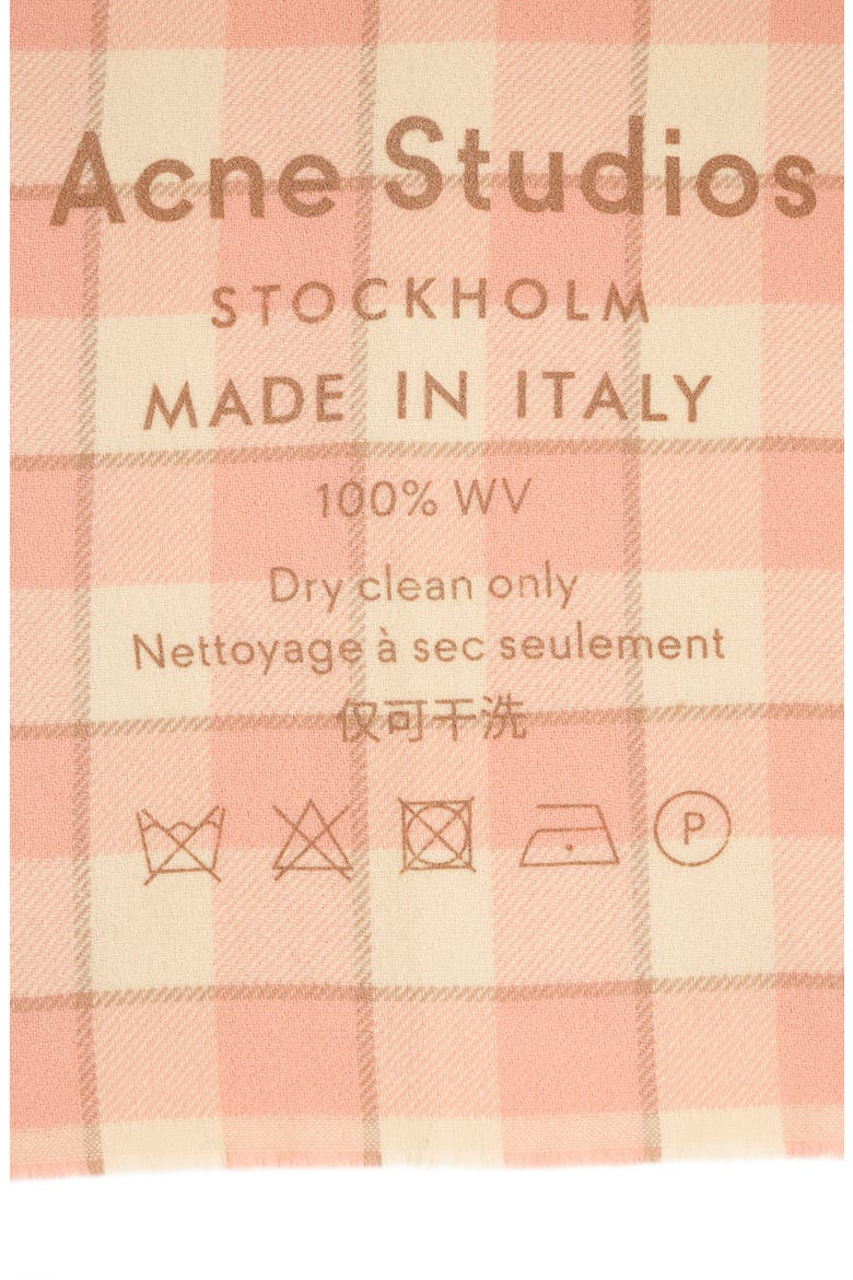 Cassiar Check Scarf, Alternate, color, WHEAT BEIGE/ PINK