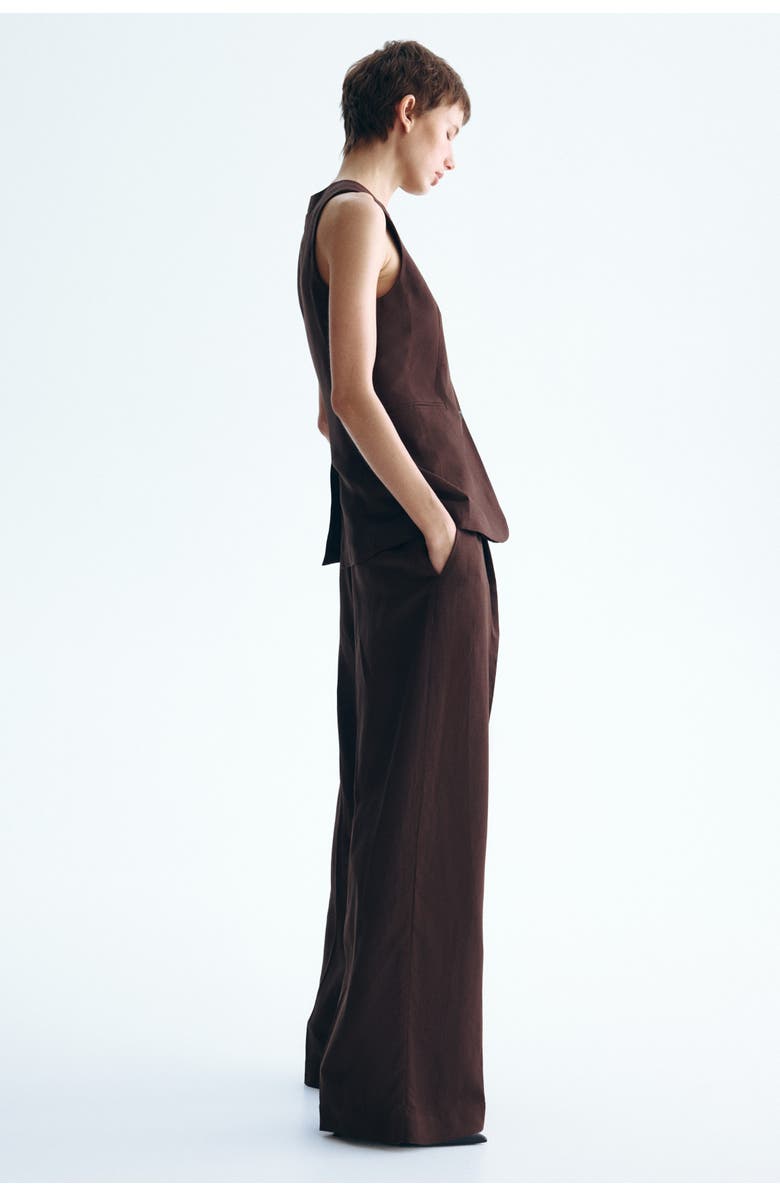 H&M Long Waistcoat, Alternate, color, Dark Brown