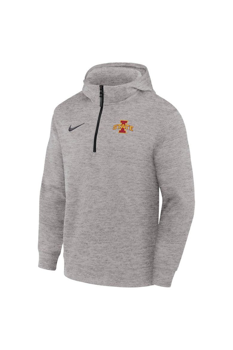 Men's Nike Gray Iowa State Cyclones Coaches Dri-FIT Half-Zip Hoodie, Alternate, color, Gray