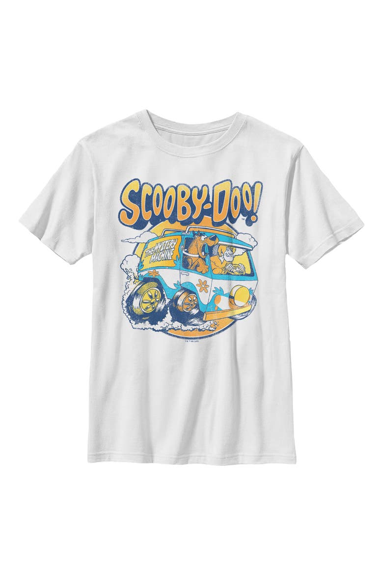 Boy's Scooby Doo Fastest Mystery Machine  Graphic T-Shirt, Main, color, White