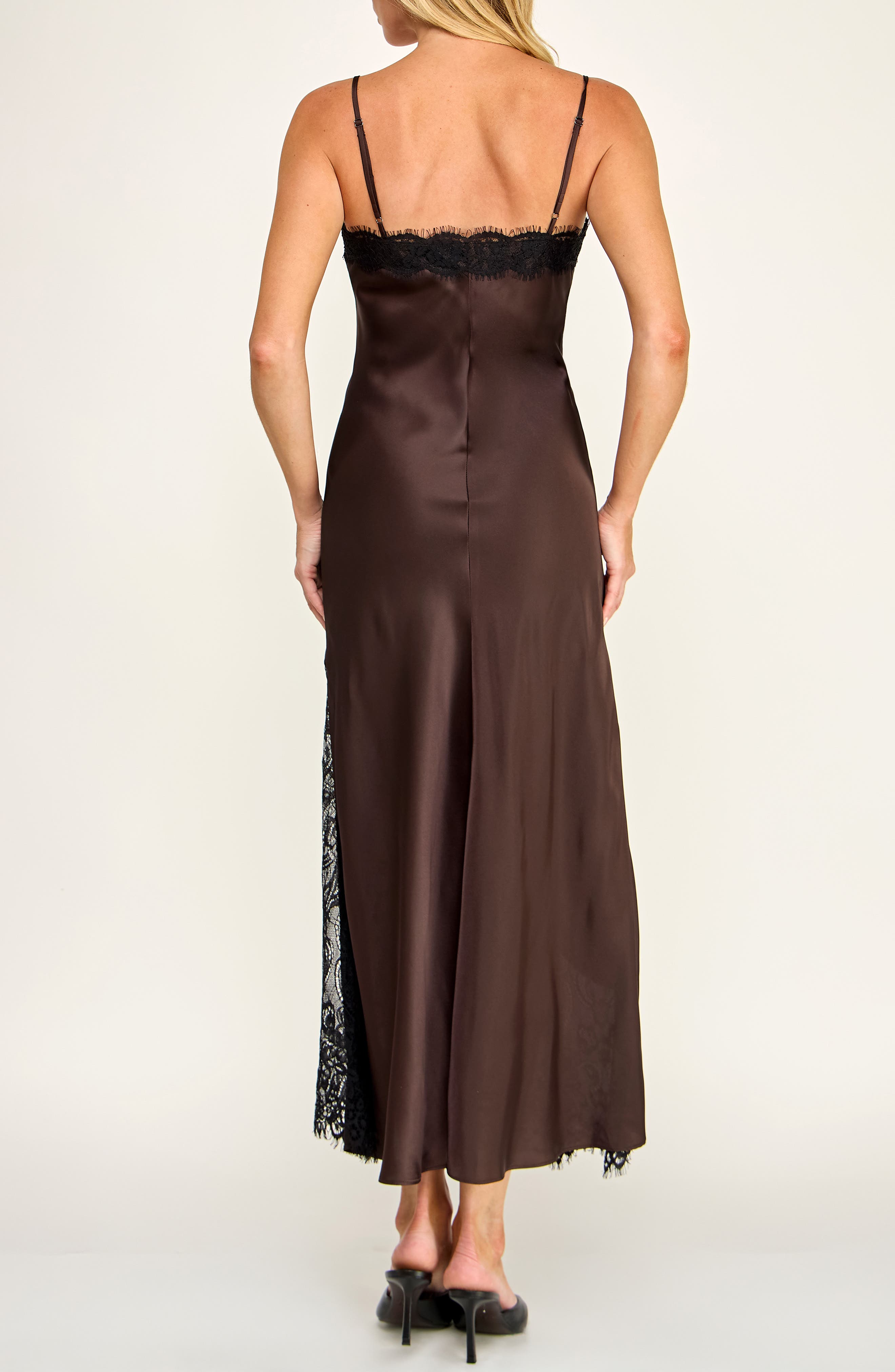 Socialite SATIN SLIP WITH DRAMATIC LACE (Women) | Nordstrom