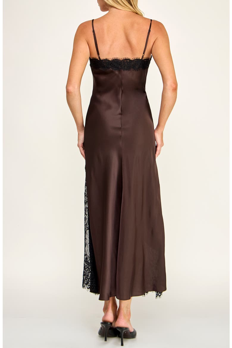 SATIN SLIP WITH DRAMATIC LACE, Alternate, color, BROWN BLACK