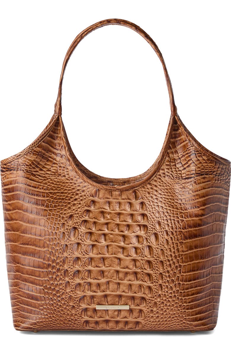 Brahmin Melora Croc Embossed Leather Tote, Main, color, Cinnamon