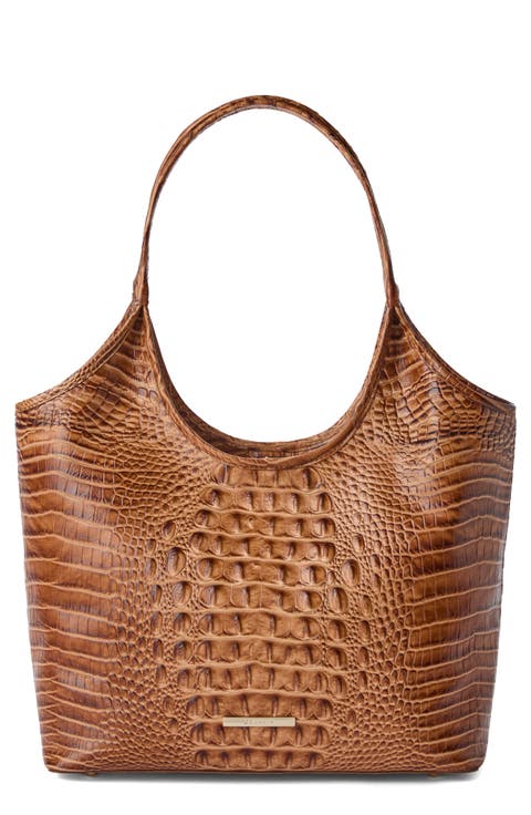 Melora Croc Embossed Leather Tote