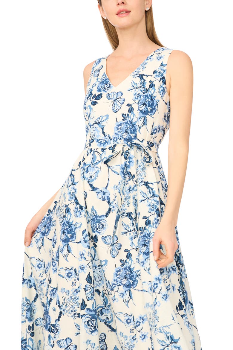 Sleeveless V-Neck Maxi Dress, Alternate, color, VANILLA ICE