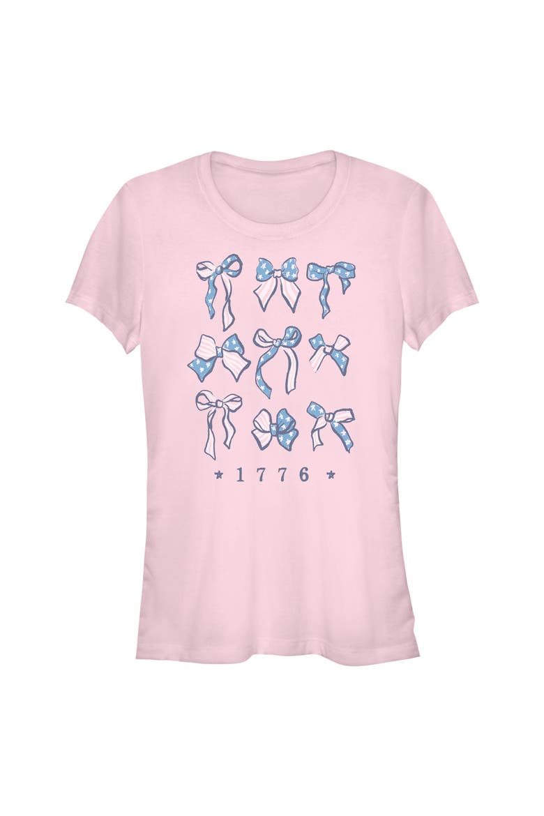 Juniors Lost Gods 1776 American Bows T Shirt, Main, color, Light Pink