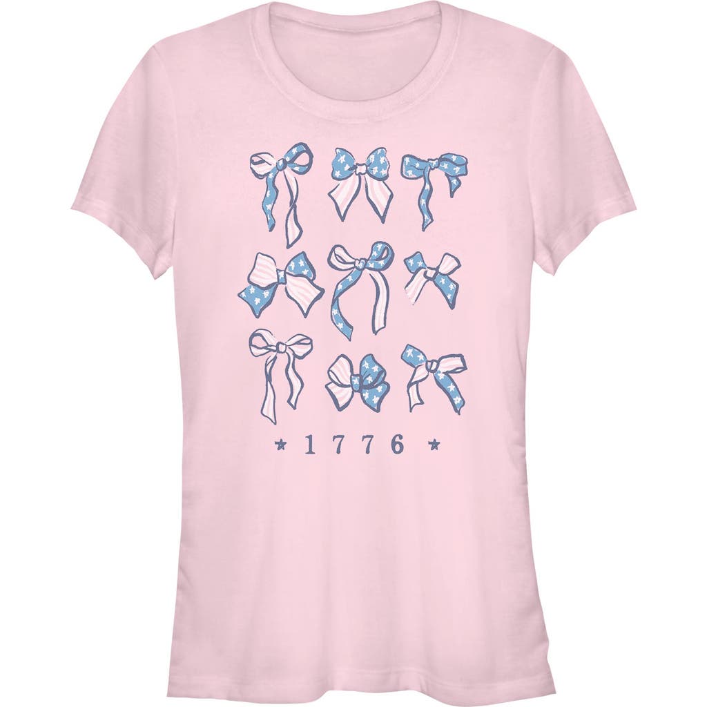 Lost Gods Juniors 1776 American Bows T Shirt In Pink