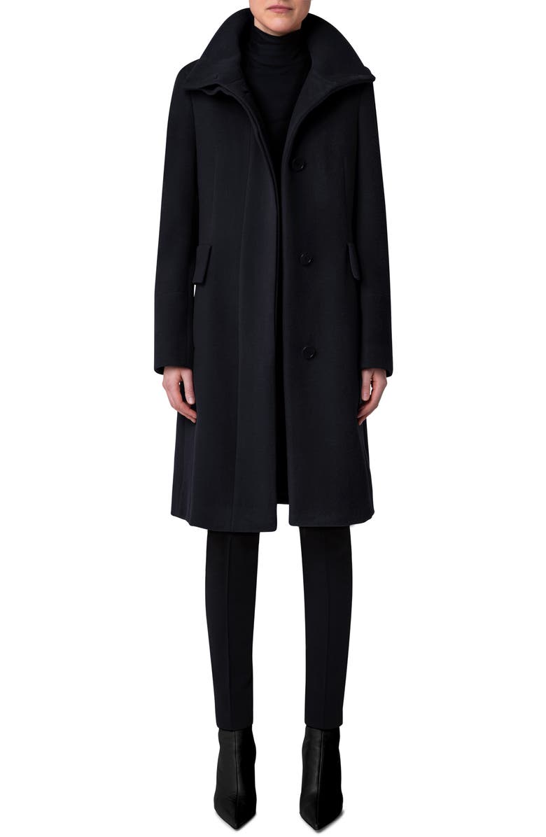 Akris punto Stand Collar Wool Blend Coat, Alternate, color, 