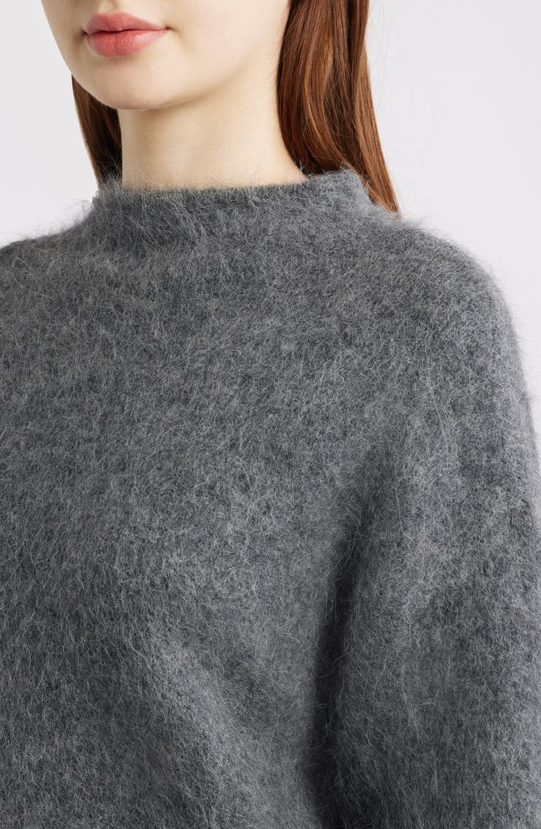 Marine Layer Suri Alpaca Blend Funnel Neck Sweater, Alternate, color, Charcoal