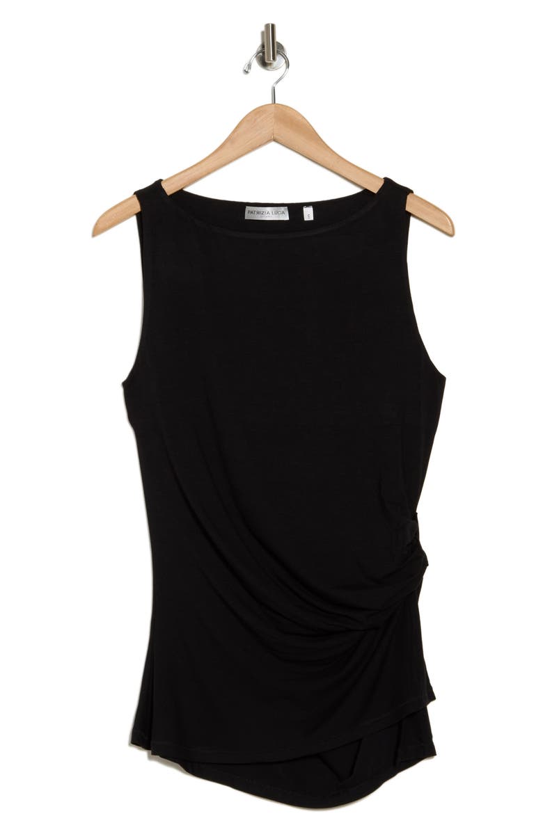 PATRIZIA LUCA Side Ruched Sleeveless Top, Alternate, color, Black