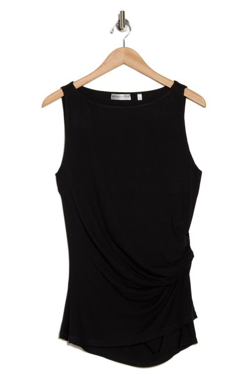 Patrizia Luca Side Ruched Sleeveless Top In Black