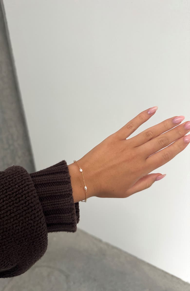 Set & Stones Madeline Freshwater Pearl Station Bracelet, Alternate, color, Gold