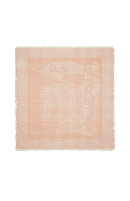 Shop Burberry Ekd Check Wool Blend Scarf In Teacup