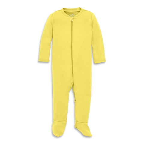 Baby Organic Zip Footie In Solid