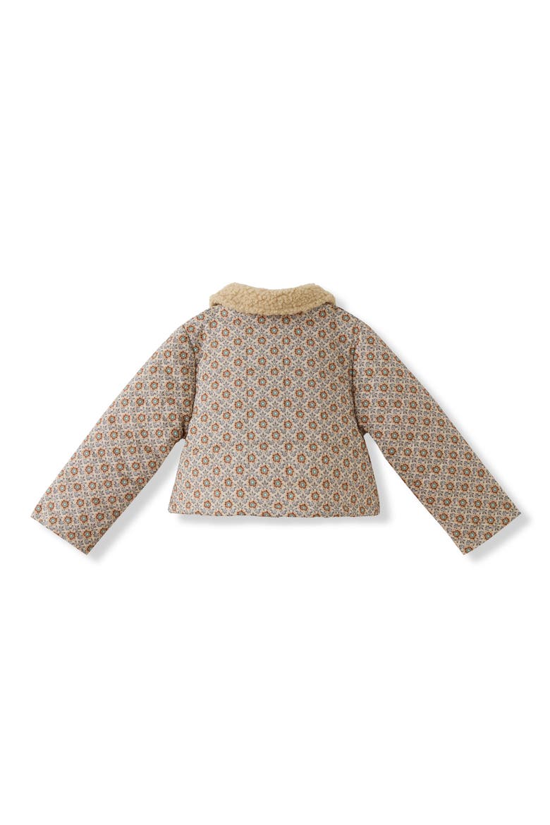 Kids' Clara Quilted Print Jacket, Alternate, color, BROWN