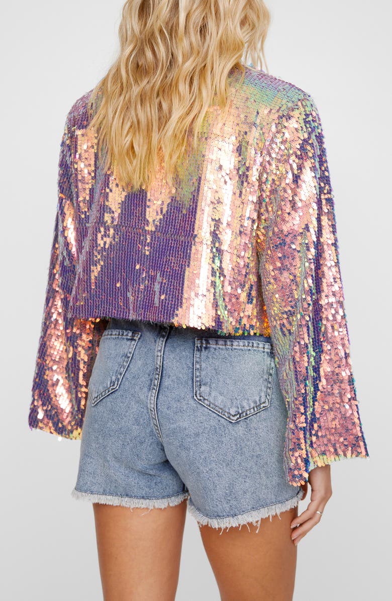 NASTY GAL Iridescent Sequin Jacket, Alternate, color, 