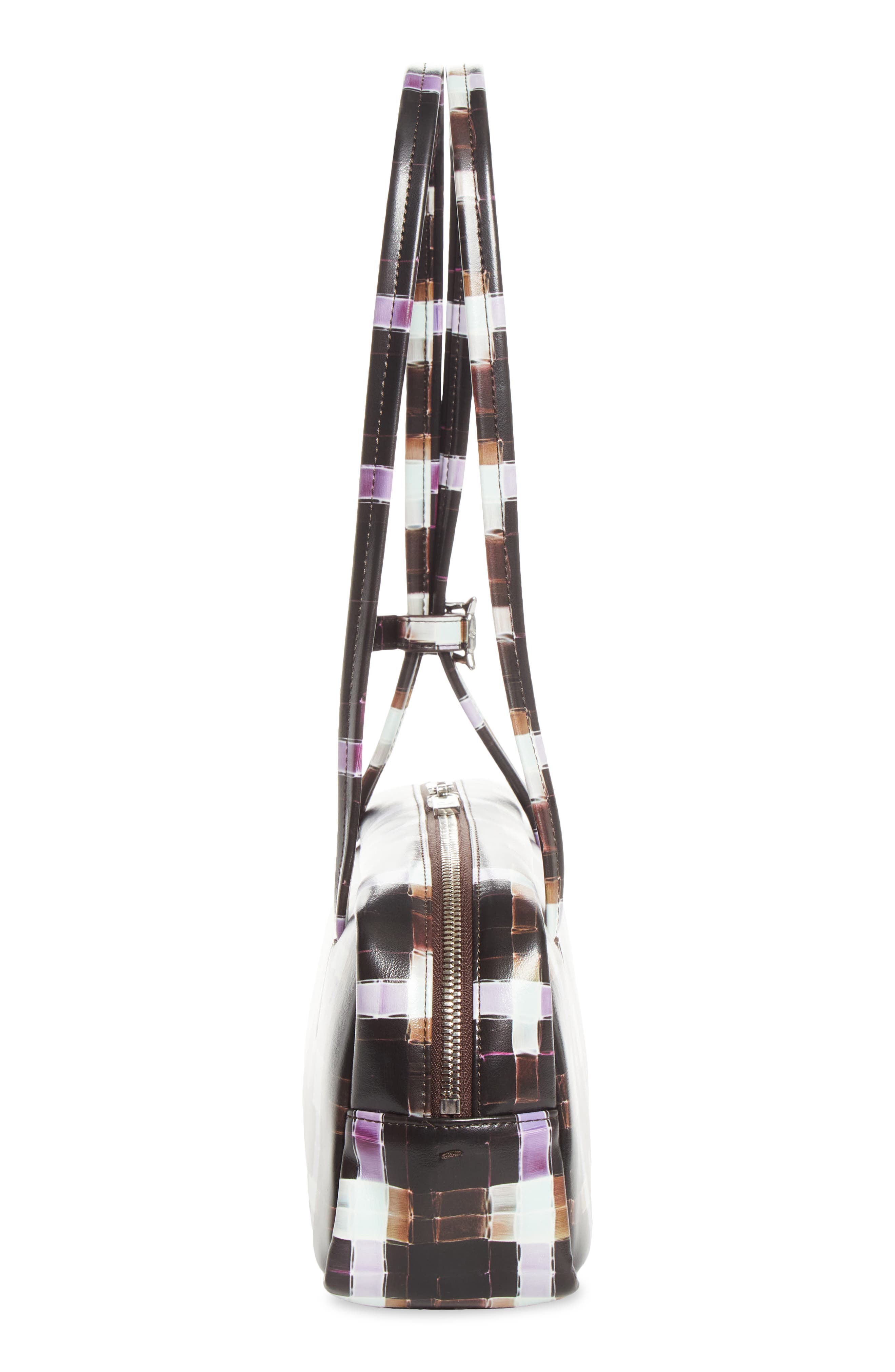 x Collina Strada Plaid Faux Leather Baguette Bag, Alternate, color, CHOCOLATE PAINTED PLAID