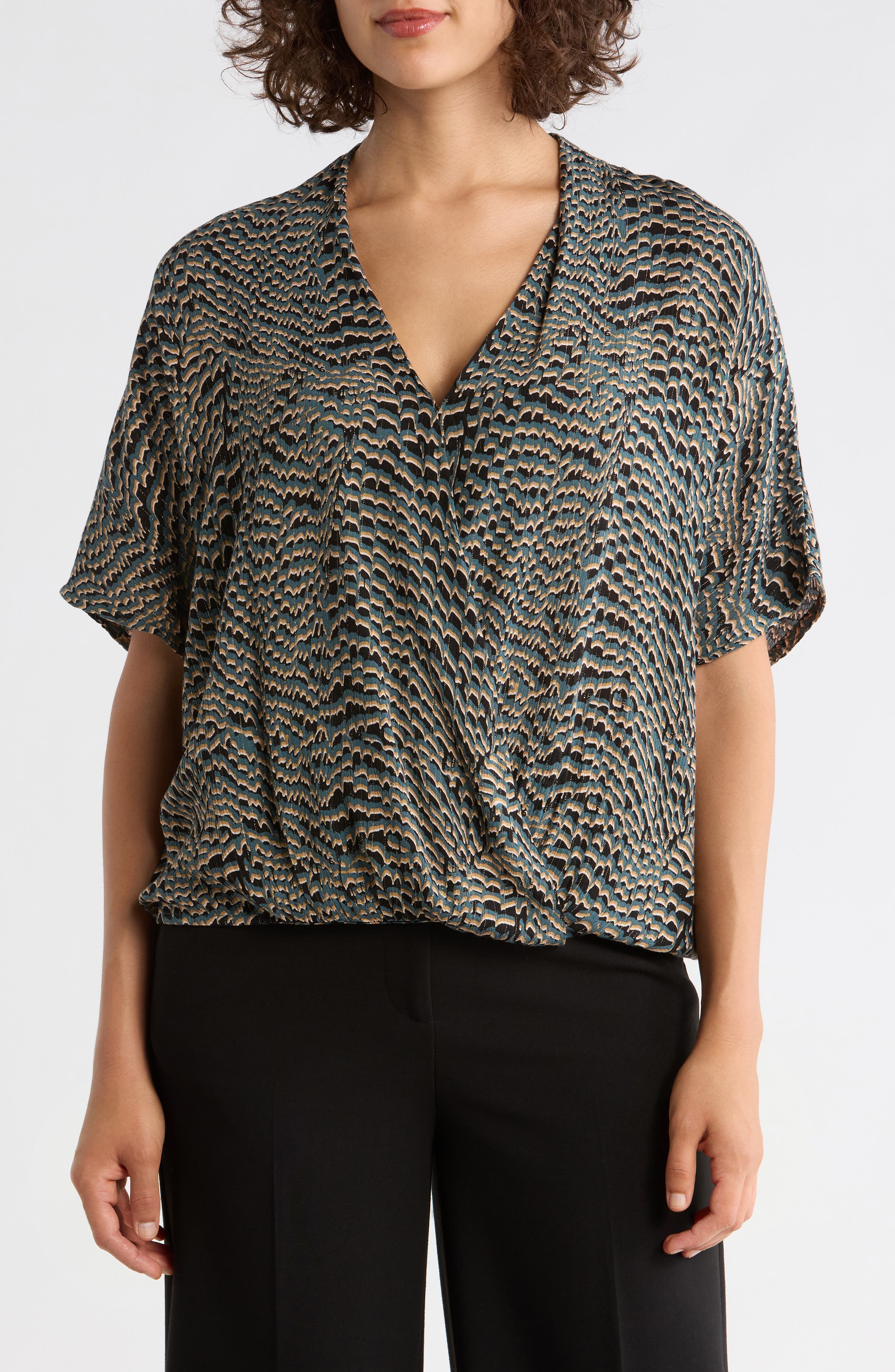 Surplice V-Neck Wrap Top - image 3