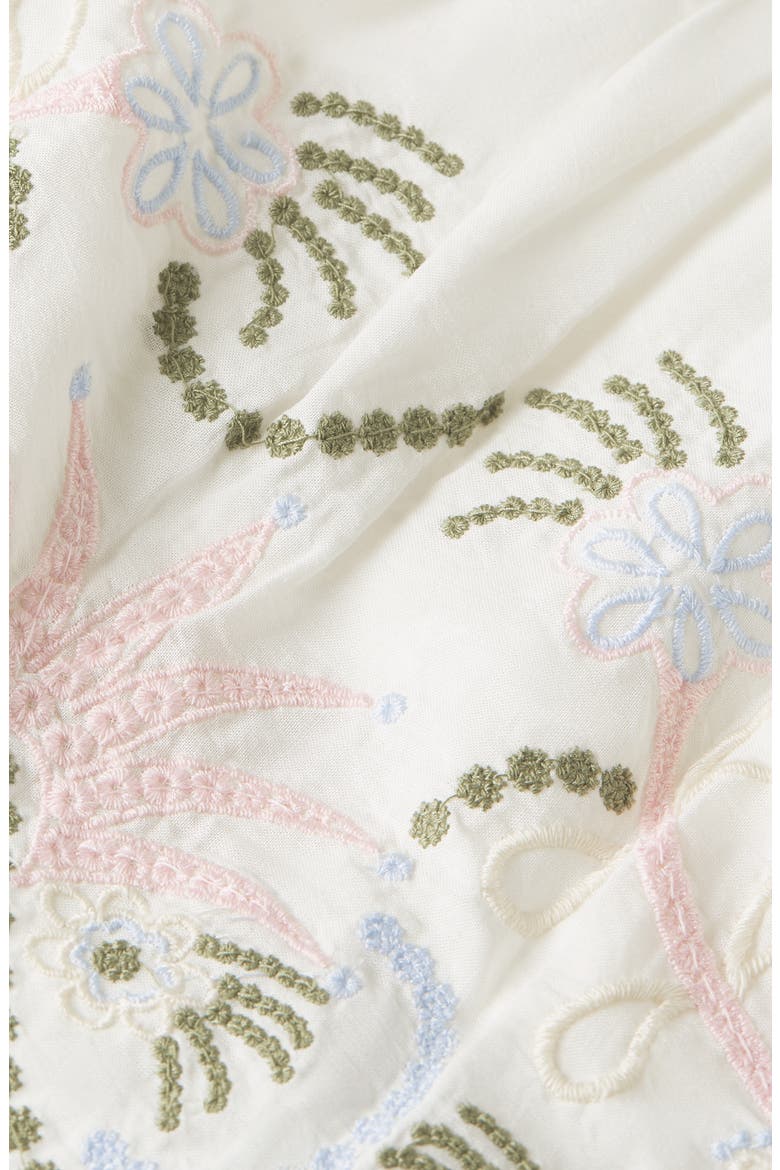 Kids' Embroidered Scalloped Hem Cotton Skirt, Alternate, color, EGGNOG