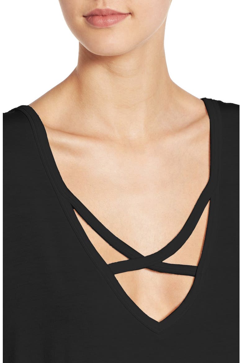 Cross Front Tee, Alternate, color, BLACK