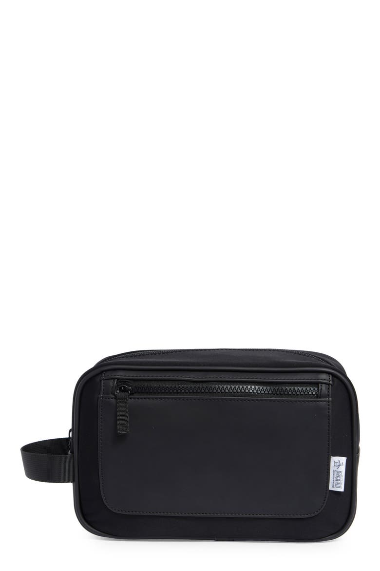 Satin Finish Zip Top Dopp Kit, Main, color, BLACK