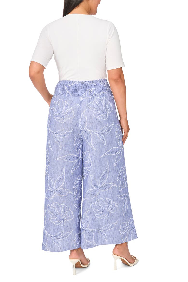 Embroidered Wide Leg Pants, Alternate, color, BASE BLUE