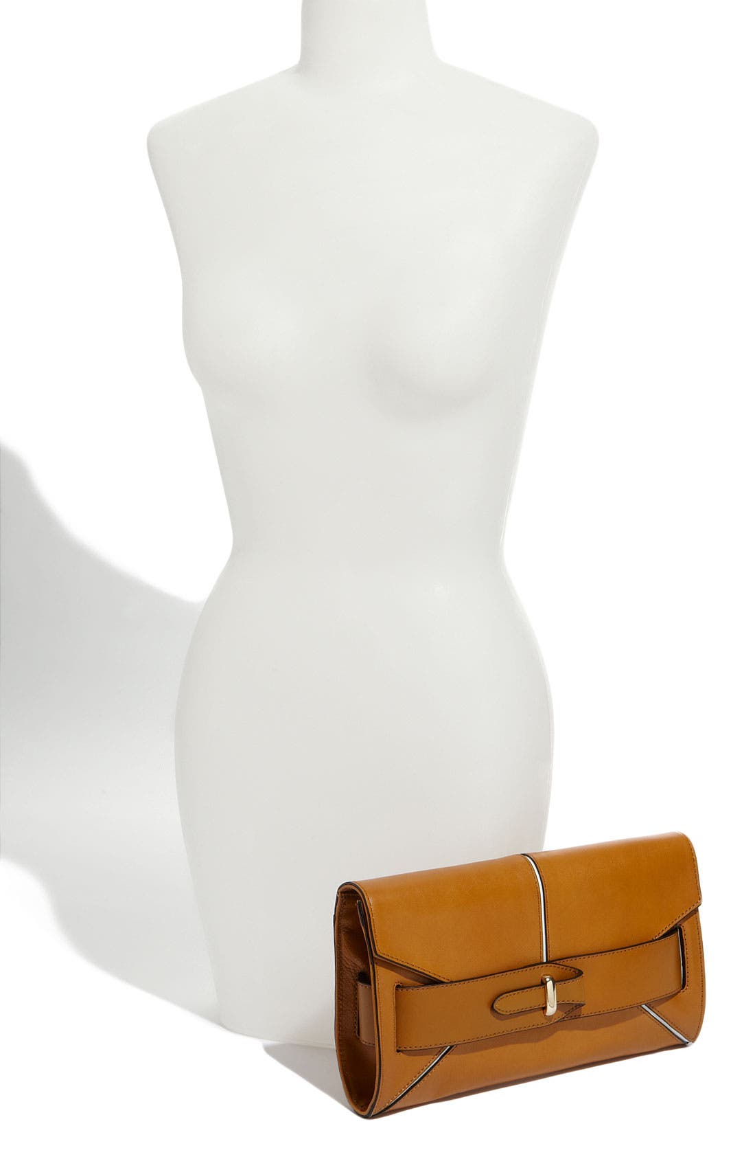 'Marlow' Belted Clutch, Alternate, color, COGNAC