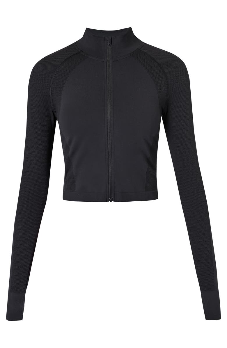 Sweaty Betty Athlete Seamless Front Zip Jacket, Alternate, color, Black