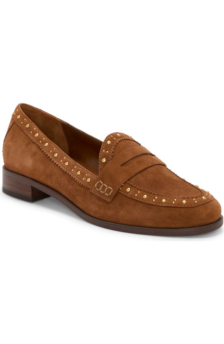 Vince Camuto Camdyn Studded Penny Loafer, Main, color, Burnt Sugar