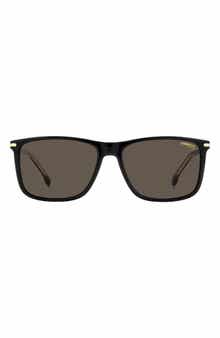 57mm Polarized Rectangular Sunglasses