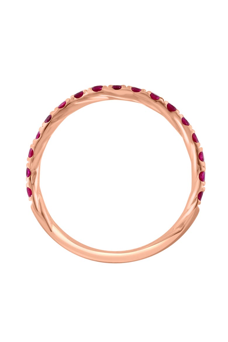 14k Rose Gold Plated Ruby Band Ring, Alternate, color, RED