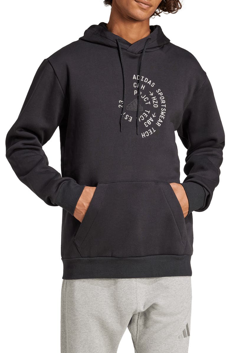 adidas Brand Love Fleece Hoodie, Main, color, 