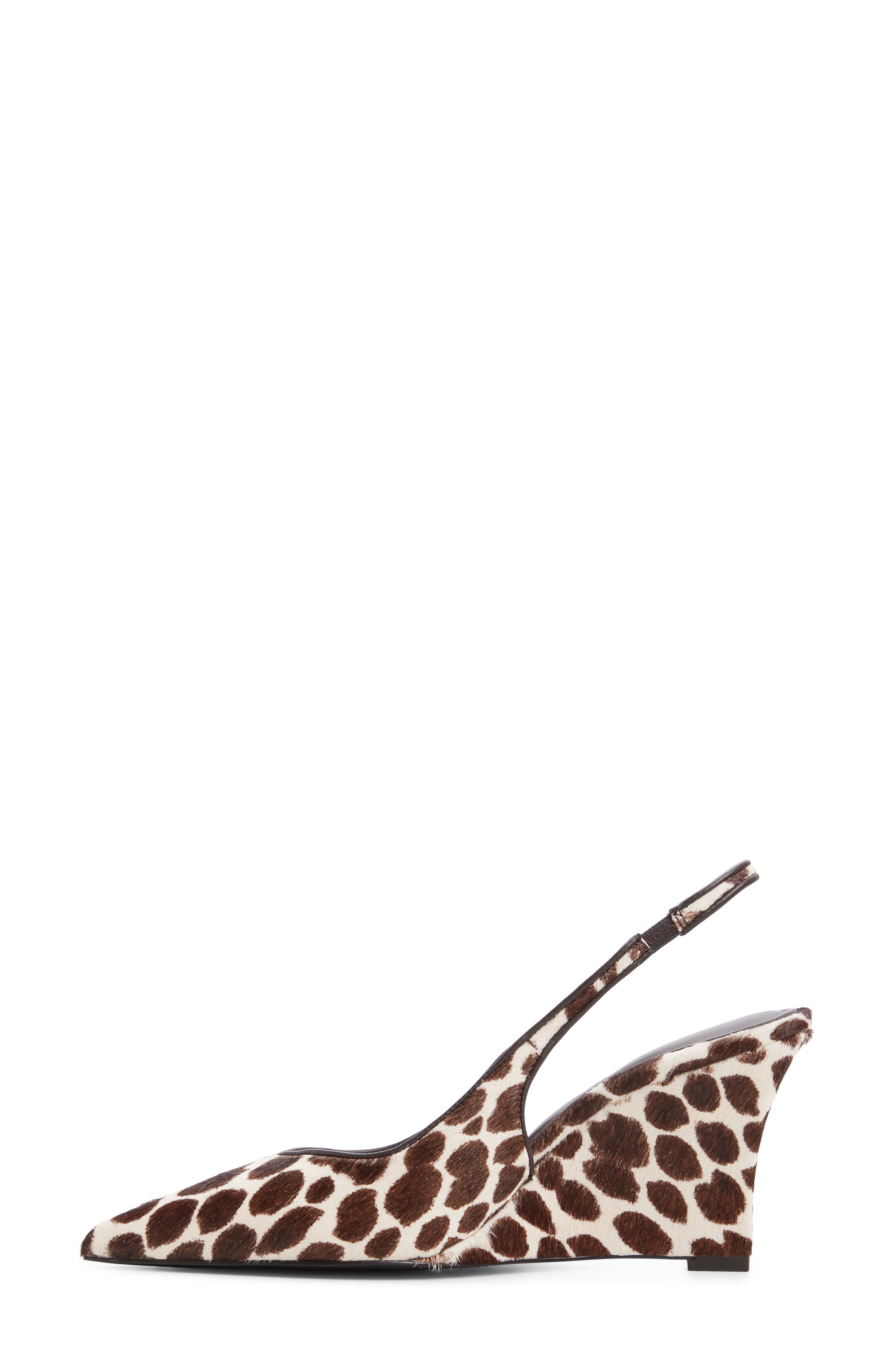 Jenadine Genuine Calf Hair Pointed Toe Wedge Pump, Alternate, color, CREAM MULTI