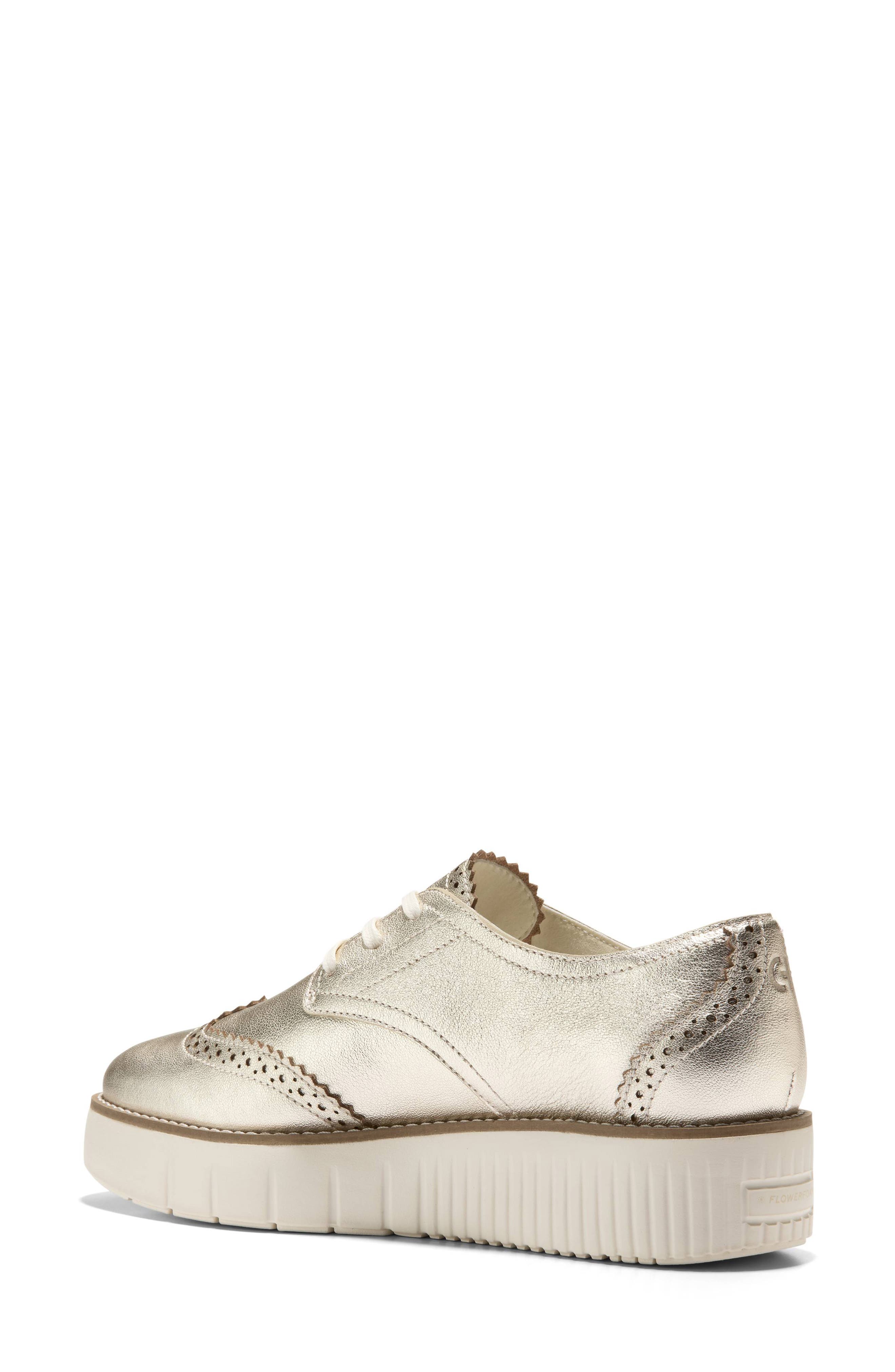 Cole Haan Grand City Platform Oxford Derby, Alternate, color, Soft Gold Talca/Ivory