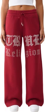 True Religion Crystal Wide Leg Drawstring Pants