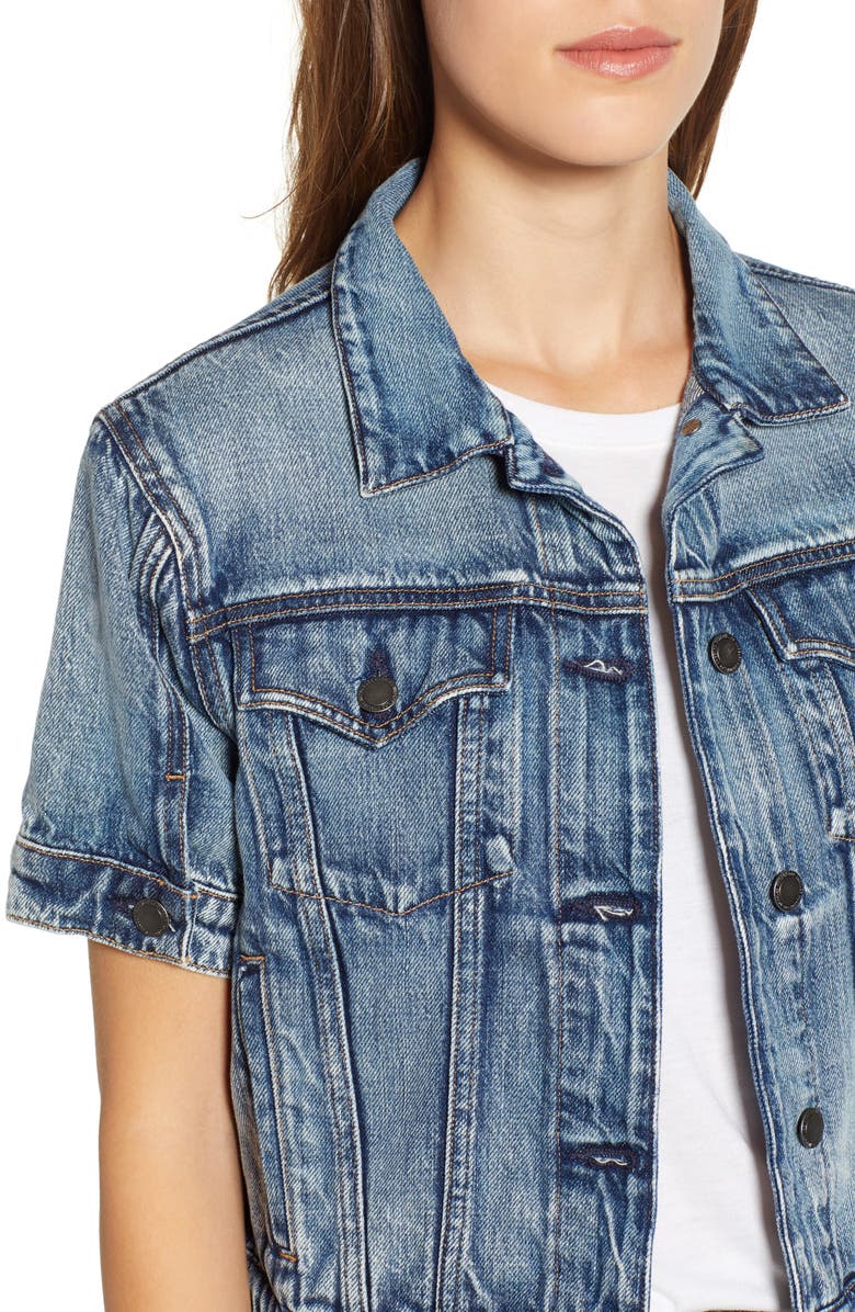 Hudson Jeans Hudson Ruby Contour Short Sleeve Denim Jacket, Alternate, color, 
