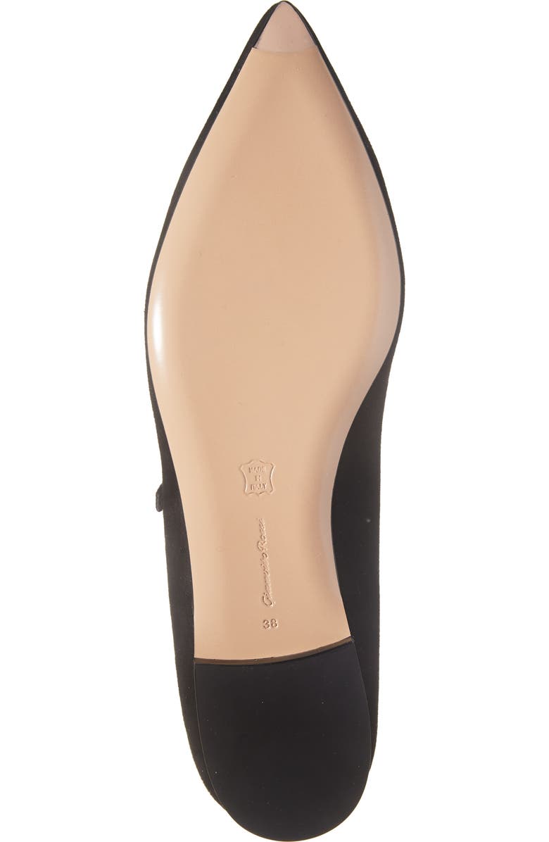 Gianvito Rossi Ribbon Pointed Toe Mary Jane Ballet Flat, Alternate, color,