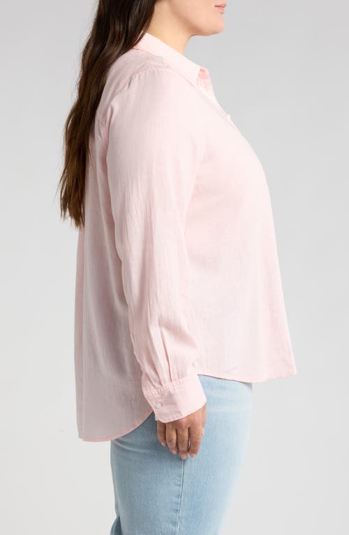 Caslonr Caslon(r) Long Sleeve Linen Blend Button-up Shirt In Pink Balm
