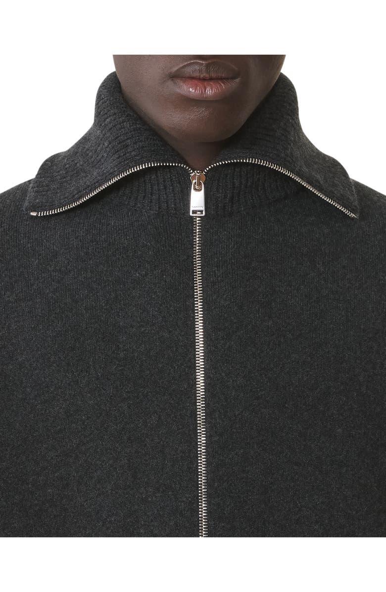 Lanvin Cashmere Zip Cardigan, Alternate, color, Heather Grey