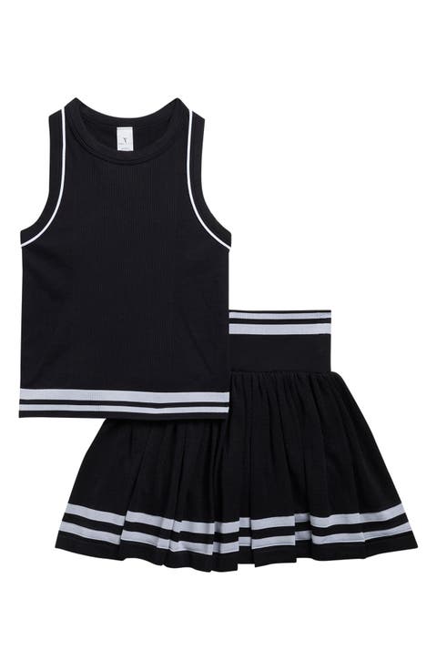 Kids' Seamless Rib Tank & Pleated Skirt Set (Big Kid)