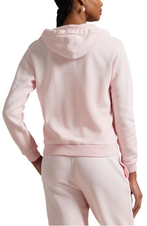 Shop Polo Ralph Lauren Full Zip Fleece Hoodie In Pink Sand