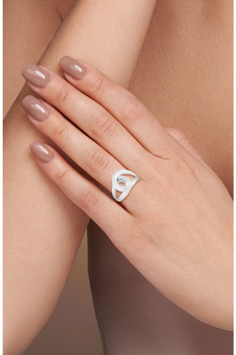 Bold Knot Ring, Alternate, color, SILVER