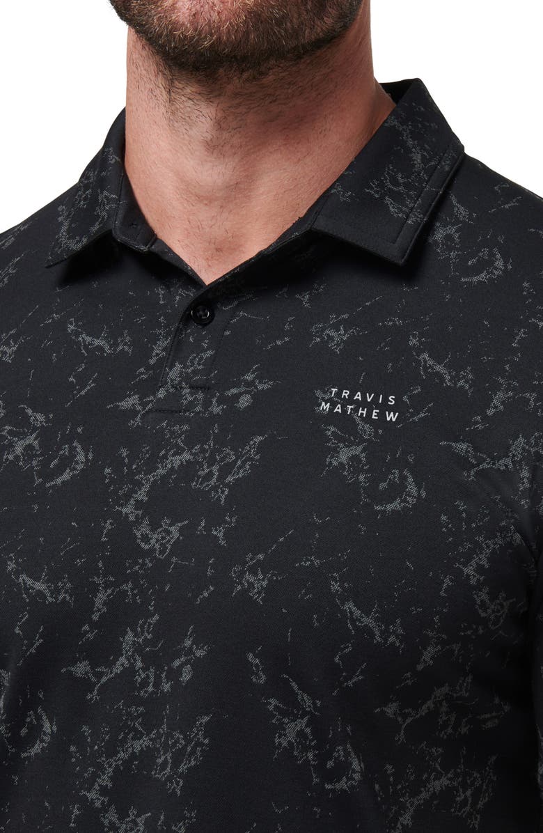 TravisMathew Warmer Tides Scoop Polo, Alternate, color, Black