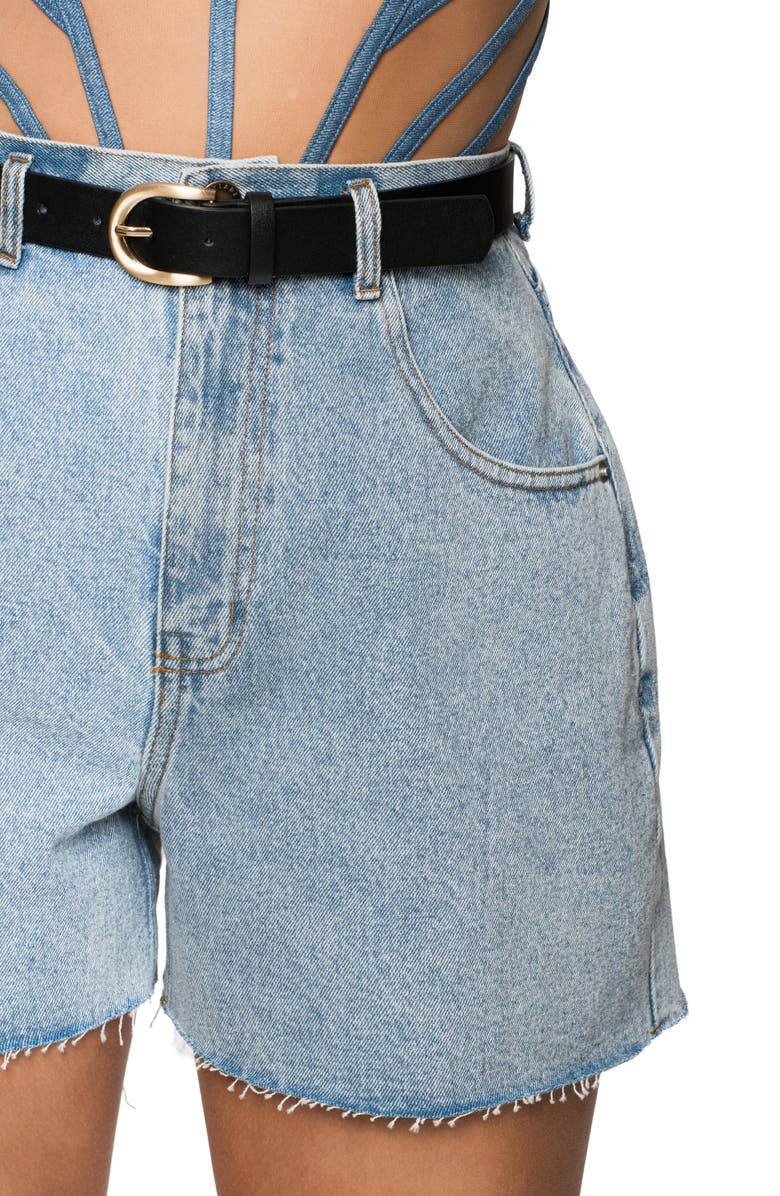 JLUXLABEL Jourdan Belted Denim Shorts, Alternate, color,