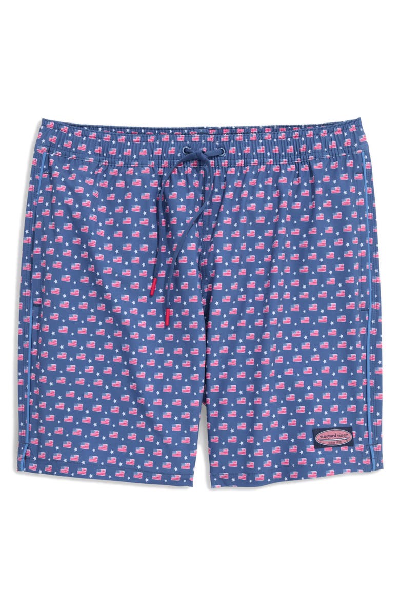 vineyard vines Chappy 7-Inch Swim Trunks, Main, color, Flag&Stars Moonshine