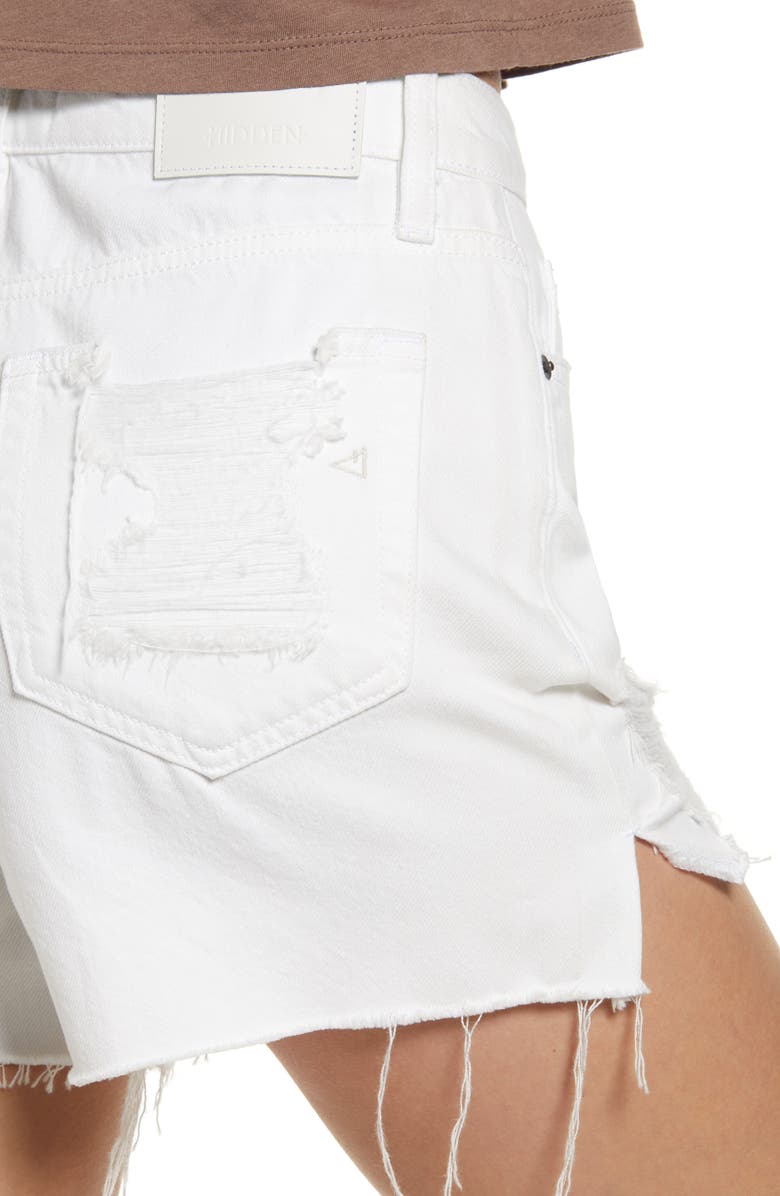 HIDDEN JEANS Distressed Side Slit Cutoff Denim Shorts, Alternate, color,