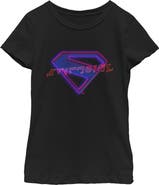 Supergirl Girl's Supergirl Neon Classic Logo Graphic T-Shirt